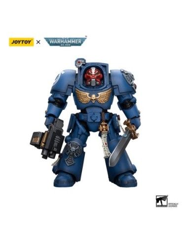 Warhammer 40k Action Figure 1/18 Ultramarines Terminator Squad Sergeant with Power Sword and Teleport Homer 12 cm