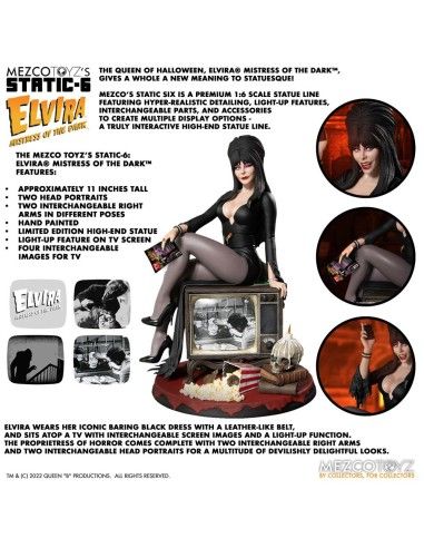 Elvira Mistress of the Dark Static Statue 1/6 42 cm  Mezco Toyz