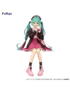 Hatsune Miku Noodle Stopper PVC Statue Autumn Date Pink Color Ver. 14 cm