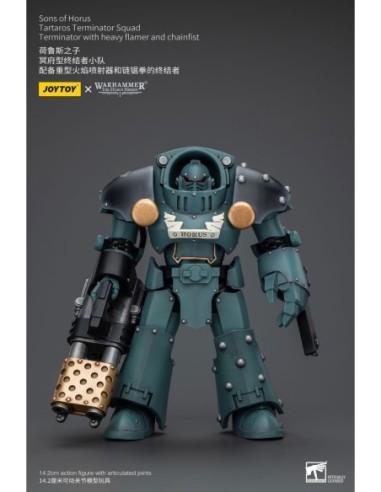 Warhammer The Horus Heresy Action Figure 1/18 Tartaros Terminator Squad Terminator With Heavy Flamer And Chainfist 12 cm  Joy Toy (CN)