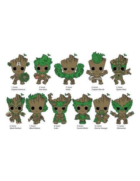 Guardians of the Galaxy PVC Bag Clips Groot Series 2 Display (24)  Monogram Int.