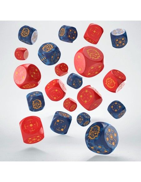 Crosshairs Compact D6 Dice Set Cobalt&Red (20)  Q Workshop