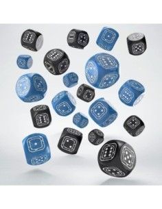 Fortress Compact D6 Dice Set Black&Blue (20)  Q Workshop