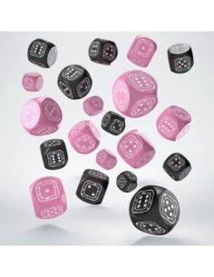 Fortress Compact D6 Dice Set Black&Pink (20)  Q Workshop