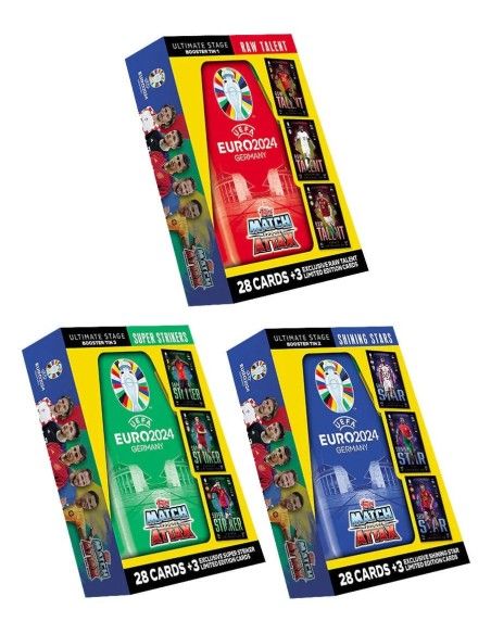 UEFA EURO 2024 Trading Cards Booster Tin Assortment (6)