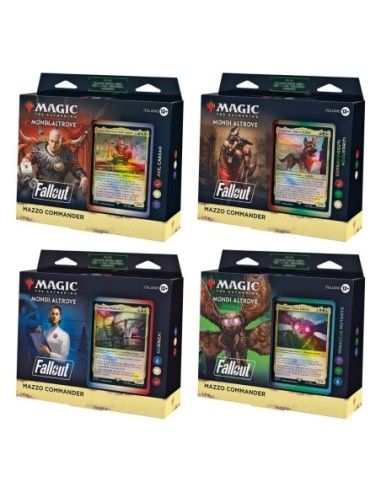 Magic Fallout Commander Decks Display 4 Decks ITA