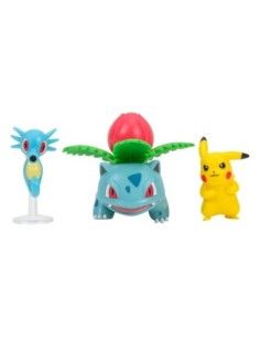 Pokémon Battle Figure Set 3-Pack Pikachu 2, Horsea, Ivysaur 5 cm