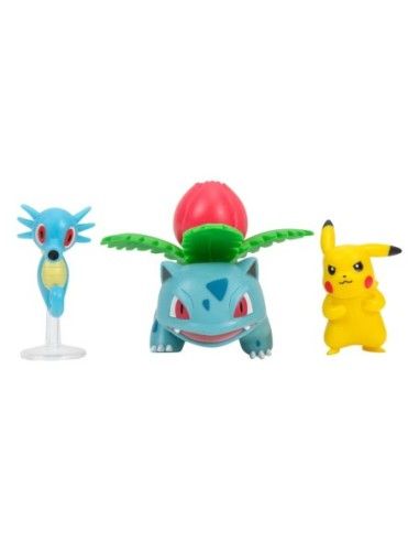 Pokémon Battle Figure Set 3-Pack Pikachu 2, Horsea, Ivysaur 5 cm