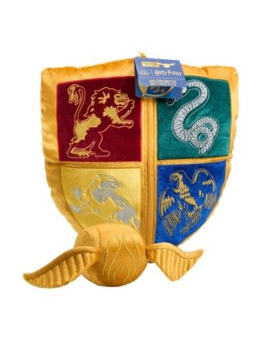 Harry Potter Cushion with Plush Figure Quidditch Crest & Golden Snitch