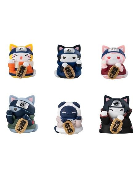 Naruto-Nyaruto! Mega Cat Project Trading Figures Beckoning cat fortune one more time 7 cm Asst. (6)