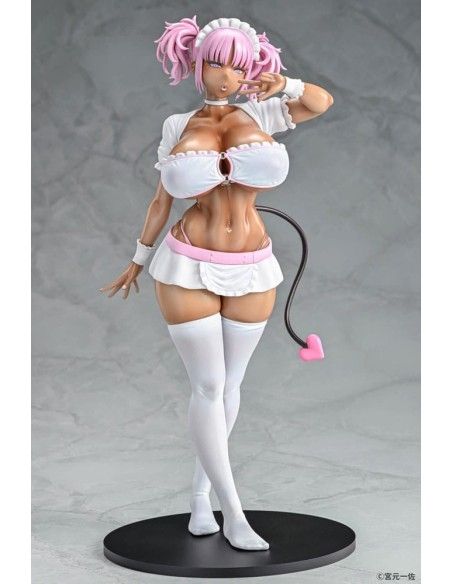 Original Character Statue 1/6 Black Gal Maid Succubus Cocoa Pink Ver. 30 cm  Q-Six