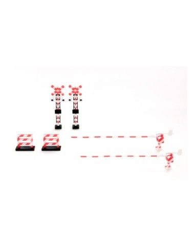 Original Character 1/80 Plastic Model Kit 1/80 Railway Crossing (Red×White) 5 cm