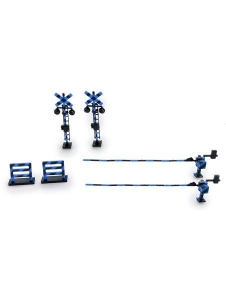 Original Character 1/80 Plastic Model Kit 1/80 Railway Crossing (Blue×Black) 5 cm