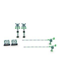 Original Character 1/80 Plastic Model Kit 1/80 Railway Crossing (Green×Blue) 5 cm