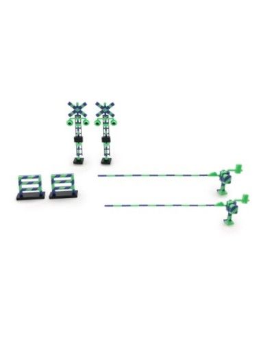 Original Character 1/80 Plastic Model Kit 1/80 Railway Crossing (Green×Blue) 5 cm  Plum