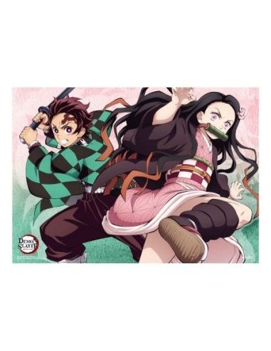 Demon Slayer: Kimetsu no Yaiba Fabric Poster Tanjiro And Nezuko 84 x 118 cm  POPbuddies