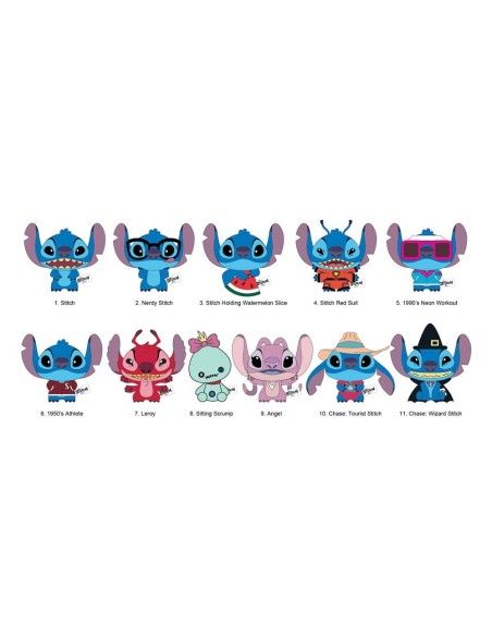 Lilo & Stitch Plush Bag Clips Stitch Charm Display (24)  Monogram Int.