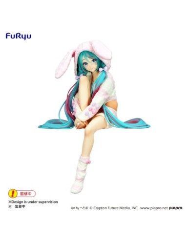 Hatsune Miku Noodle Stopper PVC Statue Rabbit Ear Hood Pajama 14 cm  FURYU