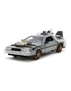 Back to the Future III Hollywood Rides Diecast Model 1/24 DeLorean Time Machine Railroad Wheels