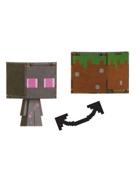 Minecraft Flippin Action Figure Enderman & Grass Block  Mattel