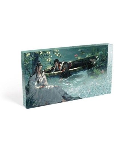 Grandmaster of Demonic Cultivation Acryl Block with Glitter Wei Wuxian & Lan Wangji Lotus Pond 17 x 10 cm